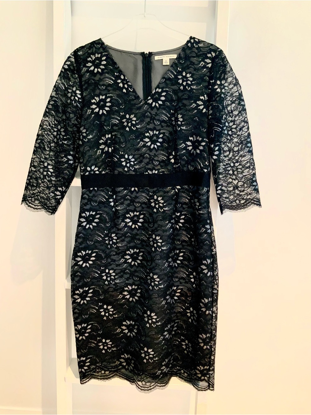 Banana Republic Black Lace Midi Sheath Dress